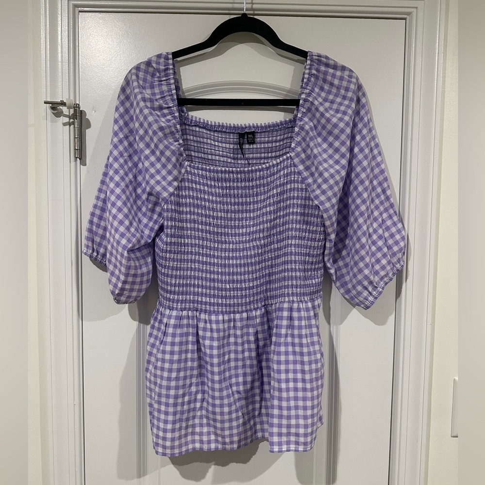 XXL Versona Purple Gingham Blouse